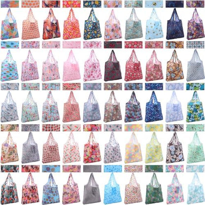 Paterr 50 Pack Reusable Grocery Bags Foldable Shopping Tote