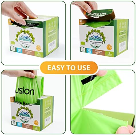Compostable Bags,Trash bags 13+ gallon tall kitchen, Compostable Trash Lawn & Leaf Yard Waste Bags,Kitchen Compost Trash Bin Compatible,Extra Thick1.01 Mills,Certified by BPI and OK Compost(50count)