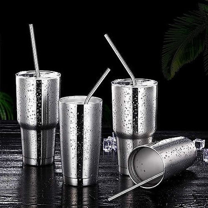 Vinaco 12 Pack 0.24" Wide Reusable Stainless Steel metal Straws