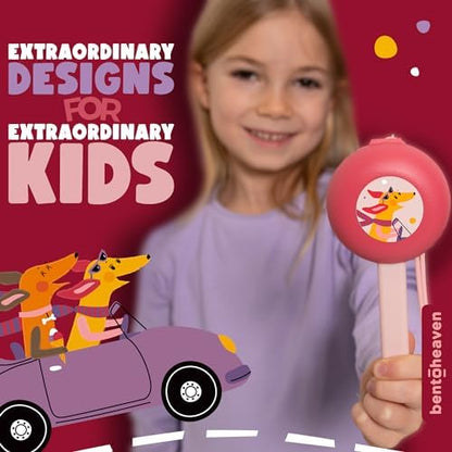 Bentoheaven Kids Utensils Set with Case, Reusable Fork & Spoon, Dachshund