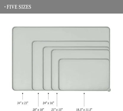 Reopet Waterproof Pet Feeding Mat with High Raised Edges, Heavier and Thicker Placemats for Cat Dog Water Bowl with BPA Free, Dogs Cats Food Mats for Messy Drinkers to Prevent Spill and Protect Floors
