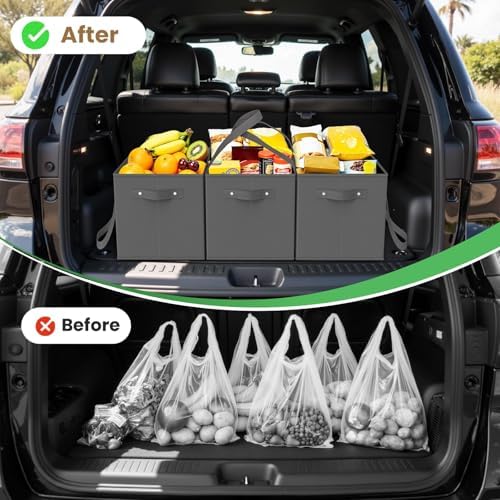 Reusable Grocery Bags 8 PCS, Sturdy Handles & Bottom to Stands Upright
