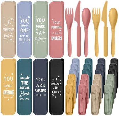 Hushee 24 Pack 36 Pack Employee Appreciation Utensil with Case, Classic