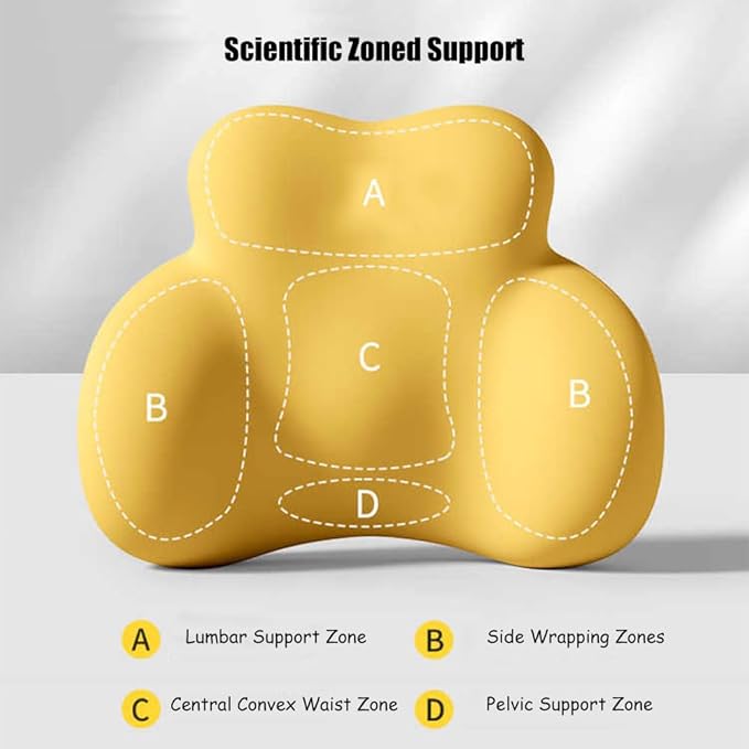 Car Lumbar Support Pillow for Opel Combo E 2018-2023 2024 2025 2026 Memory Foam Back Support Cushion Breathable Car Seat Lumbar Pad Accessories,Dark Gray