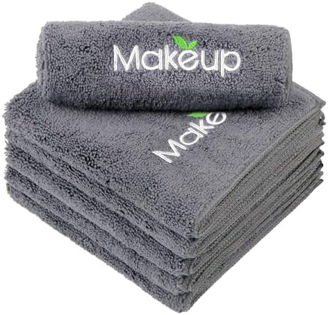 Orighty Microfiber Makeup Remover Cloths, 13 x 13 Inch, 6 Pack Grey