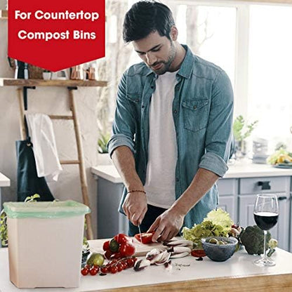 Compost Bags, Compostable Trash Bags 2.6 Gallon Compostable Bags Small 300 Count Compost Bags for Countertop bin Extra Thick 0.71 Mil. ASTM D6400 Certified By BPI and TÜV AUSTRIA 2.6 Gallon, 300 Units