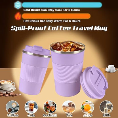 Vacuum Insulated Stainless Steel Travel Coffee Mug,Leak Proof Cup with Lid