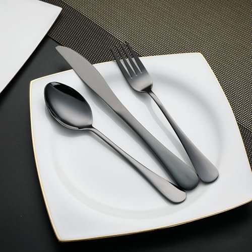 DEVICO Travel Utensils with Case, 5 Piece Portable Silverware Set for Work