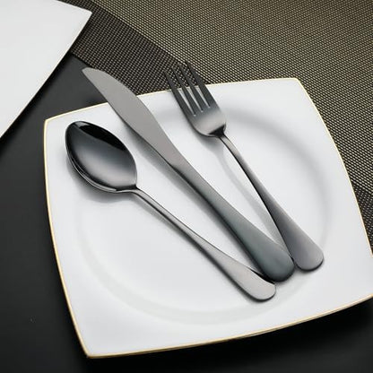 DEVICO Travel Utensils with Case, 5 Piece Portable Silverware Set for Work