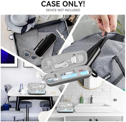Toothbrush Travel Case for Oral-B/Oral-B Pro 1000 1500 5000 7000 7500 6000 9600/ Phlips Sonicare 4100 5100 1100 6100 5300 Electric Toothbrush, Portable Hard Protective Storage Bag (Black)