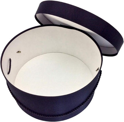 Sarah's Hat Boxes Classic Black Hat Box – 21.5" x 11.5" (Dia. x Ht.) Handmade in USA – Odorless Non-Toxic Adhesive, Cording Handle – Premium Storage for Hats & Accessories