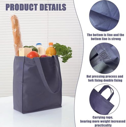 50pcs Reusable Grocery Bags with Handles Non Woven Shopping Tote Bags Bulk
