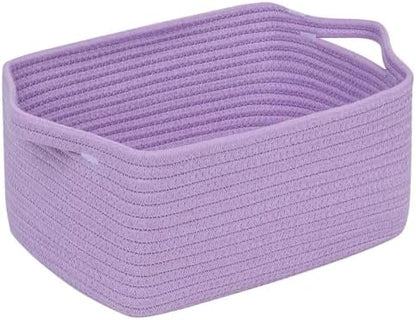 CubesLand Cube Storage Organizer Basket Bin, Cotton Rope Shelves Basket