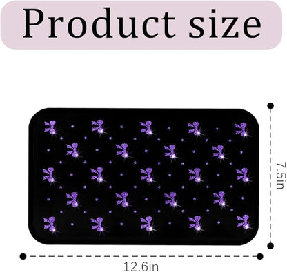 Car Center Console Cover, Waterproof Leather Bow Ribbon Vehicle Arm Rest Pad, Comfortable Automotive Interior Seat Box Armrest Protection Cushion Accessories, Universal Fit (Purple)