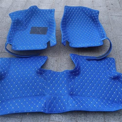 Custom Floor Mats for Cars fit 95% Sedan SUV Sports Car Full Coverage All Weather Men Women Pads Protection Non-Slip Leather Floor Liners (Blue)