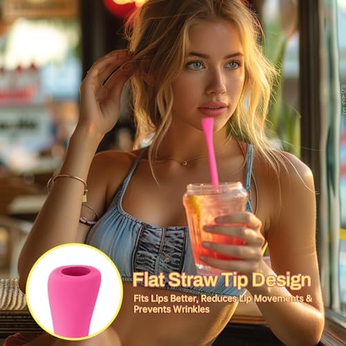 NiHome 6PCS Silicone Anti-Wrinkle Straws Fit for Stanley 40oz 30oz Tumblers