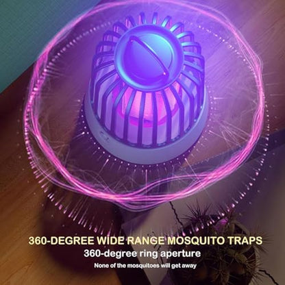 Bug Zapper Indoor & Outdoor, 2500V Electric Mosquito Killer Lamp, Portable USB Rechargeable Fly Zapper for Home, Kitchen, RV, Camping Tent, Efficient Insect Trap for Gnat, Moth, Fruit Fly, Grey