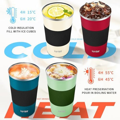 KETIEE 12oz Travel Mug: Vacuum Insulated Coffee Cup with Leakproof Lid