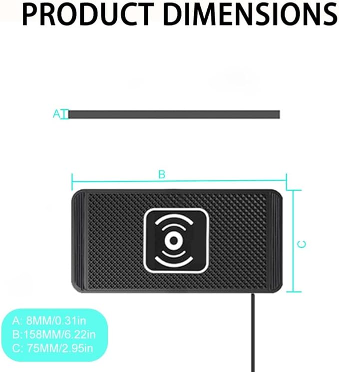 Wireless Car Charger Pad for Audi Q7 2007-2015 2017-2026, Type-C/USB 15W Car Wireless Charger Non-Slip Cordless Charging Mat Car Accessories,A-30cm USB Interface