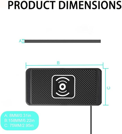 Wireless Car Charger Pad for Audi Q7 2007-2015 2017-2026, Type-C/USB 15W Car Wireless Charger Non-Slip Cordless Charging Mat Car Accessories,A-30cm USB Interface