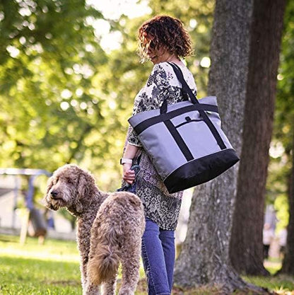 Jumbo Insulated Cooler Bag - Heavy Duty Soft Insulated Grocery Bag (Black)