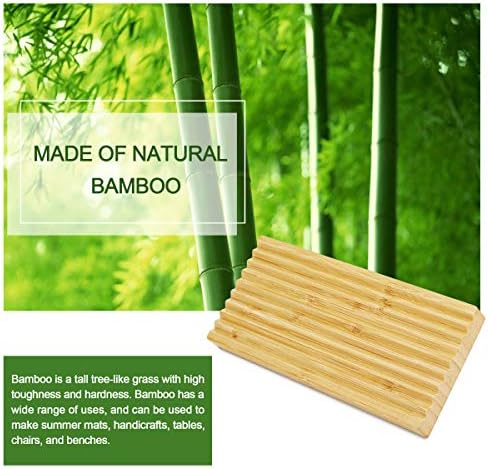 Ouya Bamboo Soap Dish, Bar Soap Holder for Shower Bathroom, Kitchen, Wooden Tray for Soap