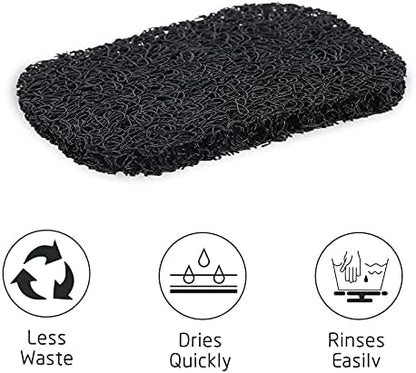15 Piece Soap Savers Pads - Black BPA Free Holder for Bar Soap, Non-Slip Self Draining Dish Lift for Shower, Kitchen, Bathroom - Tray Bulk Accessories