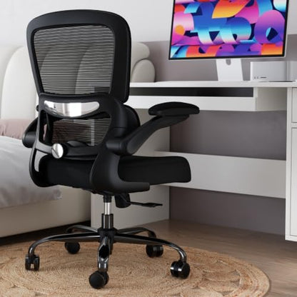TRALT Office Chair - Ergonomic Desk Chair with Adjustable Lumbar Support, Mesh Computer Chair, Executive Chairs for Home Office Comfortable Lumbar Support Black Pack of 4