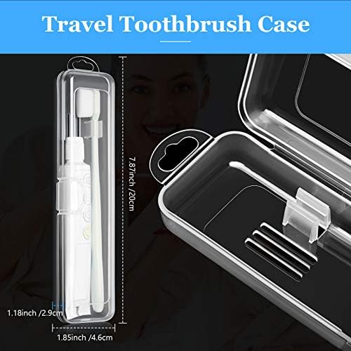 Patelai 2 Pack Toothbrush Case Container for Travel, Clear Portable Holder