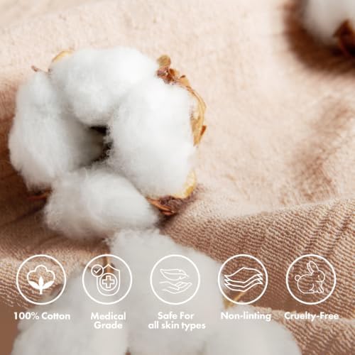 Intrinsics Premium 3” Large Cotton Rounds 2 Pack (100 Count) – Lint-Free Cotton Pads for Face & Makeup Removal | Dual-Sided Face Pads for Cleansing & Exfoliation | Hypoallergenic and 100% Pure Cotton