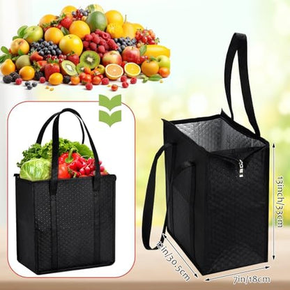 Paterr 4 Pcs Insulated Grocery Bags Reusable, with Zipper