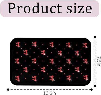 Car Center Console Cover, Waterproof Leather Bow Ribbon Vehicle Arm Rest Pad, Comfortable Automotive Interior Seat Box Armrest Protection Cushion Accessories, Universal Fit (Red)