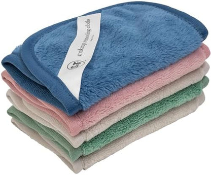 S&T INC. Makeup Remover Wipes for Skin Care, Reusable Makeup Wipes, Travel Essentials, Assorted Colors, 6 Inch by 12 Inch, 5 Pack