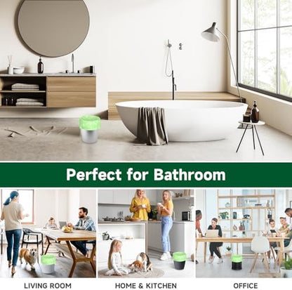 Biodegradable Small Trash Bags 4 Gallon, 105 Counts Unscented Bathroom Trash Bags, Easy Tearing Small Garbage Bags for Bathroom Bedroom Office, Green