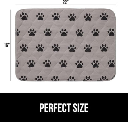 GORILLA GRIP Washable Puppy Pads, Slip Resistant Dog Crate Mat, Waterproof Cloth Pee Pad for Training Puppies in Playpen, Reusable Pet Incontinence Blanket, Protects Sofa, Furniture, Floors, 22x16