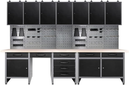 JZD Metal Storage Cabinet Organizer Set System, for Maintenance Rooms, Auto Repair Shops