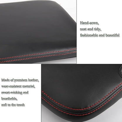 XITER 1PC Center Console Armrest Cover Leather Armrest Cover Cushion for Dodge 2013-2018 Ram 1500 2500 3500 4500 5500 2019-2024 Ram 1500 Classic(Fit for Jump Seat)-Red+Black