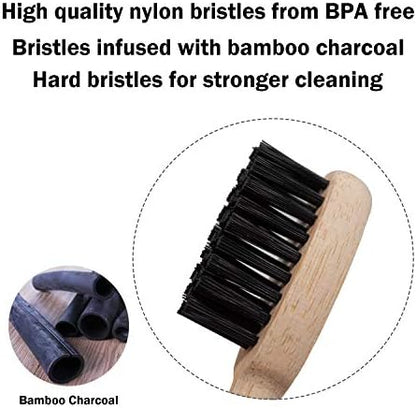 Virgin Forest Bamboo Toothbrushes 6pk, Vegan Charcoal Bristles Eco