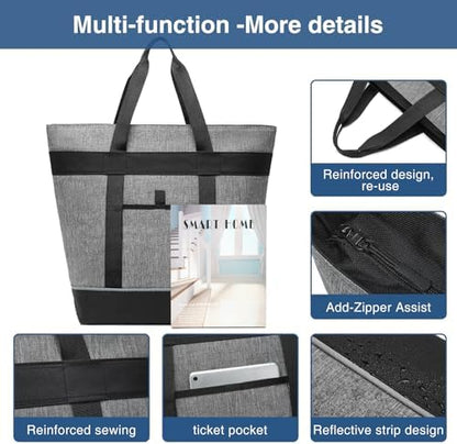 Insulated Cooler Bag Reusable Grocery Tote Bags Transport Large Lunch Box for Women