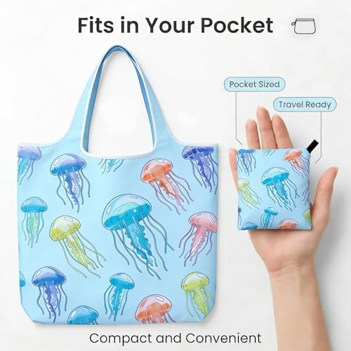6 Pack Foldable Shopping Bag, Reusable Shopping Bag