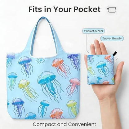 6 Pack Foldable Shopping Bag, Reusable Shopping Bag