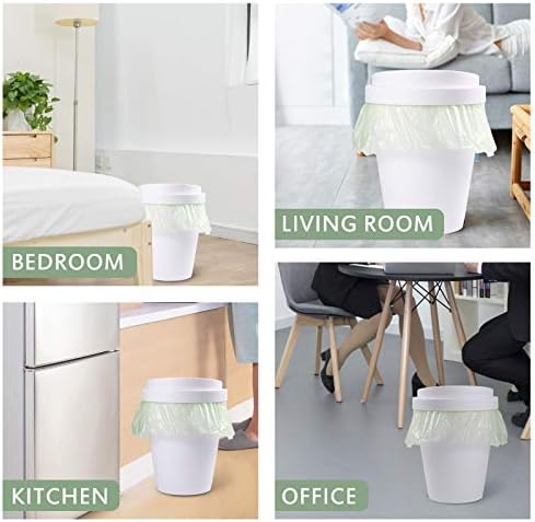Jaoul Trash Bags 8 Gallon, Medium Garbage Bags, 0.67 Mil Extra Strong Trash Bags for 30 Liter Trash Can, Suitable for Kitchen, Bathroom, Office, Restroom, Car, Green, 90 Counts