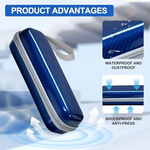 Toothbrush Travel Case for Oral B/Oral-B Pro 1000 1500 5000 7000 7500 6000 9600/ Phlips Sonicare 4100 5100 1100 6100 5300 Electric Toothbrush, Portable Hard Protective Storage Bag (Blue)