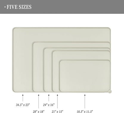 Reopet Waterproof Pet Feeding Mat with High Raised Edges, Heavier and Thicker Placemats for Cat Dog Water Bowl with BPA Free, Dogs Cats Food Mats for Messy Drinkers to Prevent Spill and Protect Floors