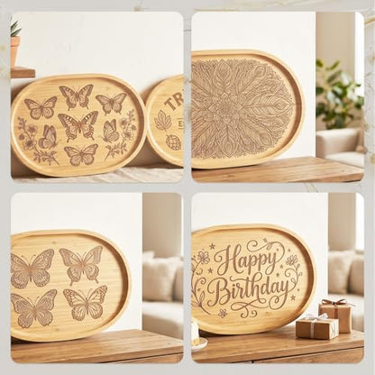 2Pcs Bamboo soap Dispenser Tray, Small Wooden Trays Dispenser Trays