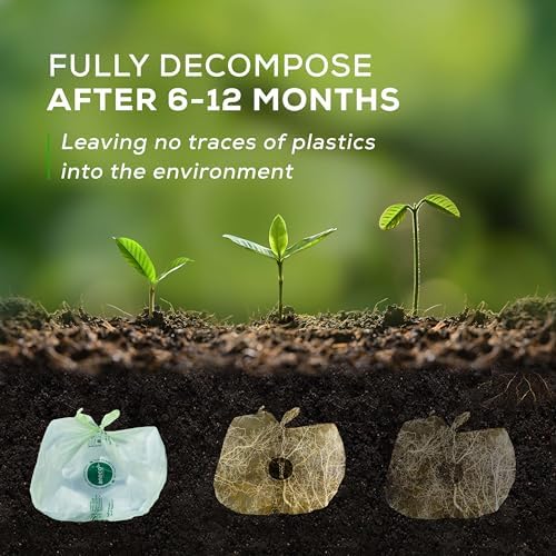ANECO 4 Gallon Compostable Food Waste Bags with Handles, 30 Count