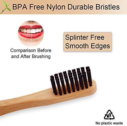 Virgin Forest Bamboo Toothbrushes 6pk, Soft BPA Free Travel Set