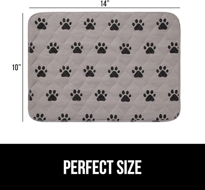 GORILLA GRIP Washable Puppy Pads, Slip Resistant Dog Crate Mat, Waterproof Cloth Pee Pad for Training Puppies in Playpen, Reusable Pet Incontinence Blanket, Protects Sofa, Furniture, 14x10 Pack of 2