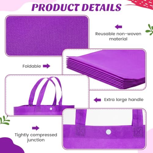 Paterr 100 Pcs Reusable Shopping Bags Bulk