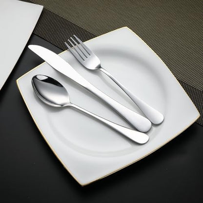 DEVICO Travel Utensils with Case, 5 Piece Portable Silverware Set for Work